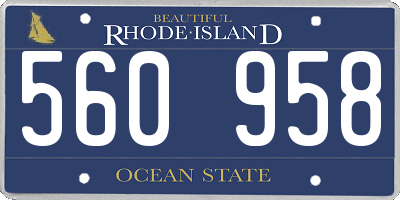 RI license plate 560958