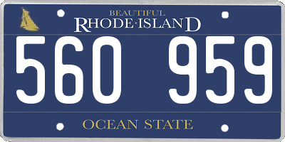 RI license plate 560959