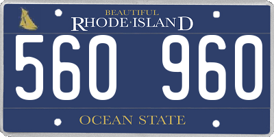 RI license plate 560960