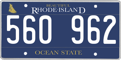RI license plate 560962
