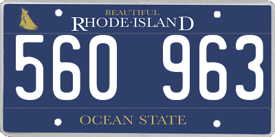 RI license plate 560963