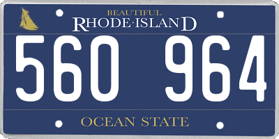 RI license plate 560964