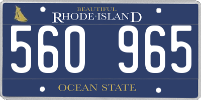 RI license plate 560965