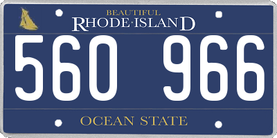 RI license plate 560966