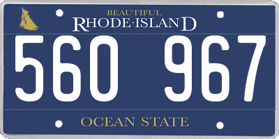 RI license plate 560967