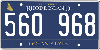 RI license plate 560968