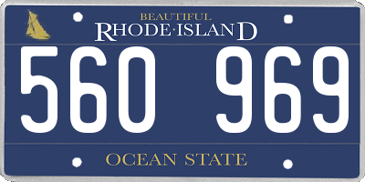 RI license plate 560969