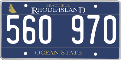 RI license plate 560970