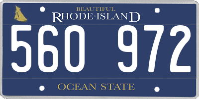 RI license plate 560972