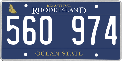 RI license plate 560974