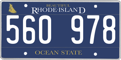 RI license plate 560978