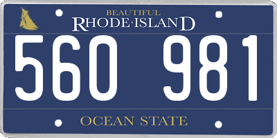 RI license plate 560981