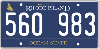 RI license plate 560983