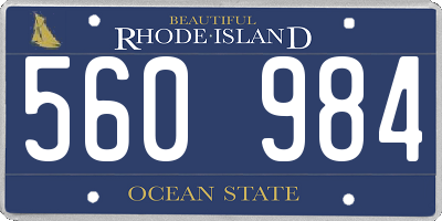 RI license plate 560984