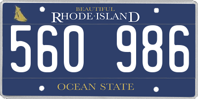 RI license plate 560986