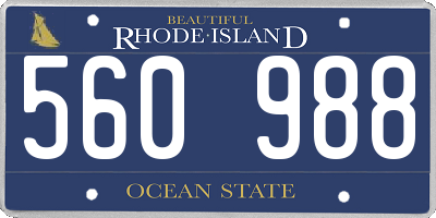RI license plate 560988