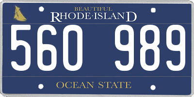RI license plate 560989