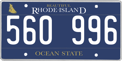 RI license plate 560996