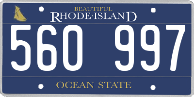 RI license plate 560997