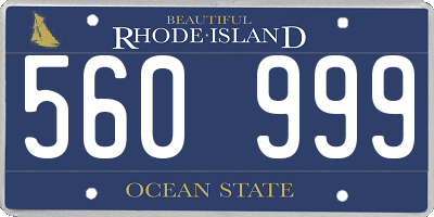RI license plate 560999