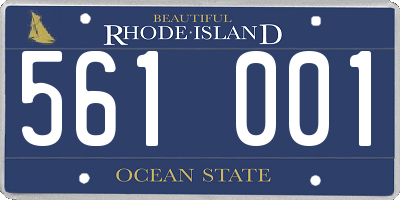 RI license plate 561001