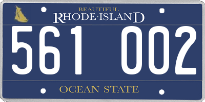 RI license plate 561002