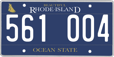 RI license plate 561004
