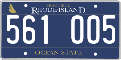 RI license plate 561005
