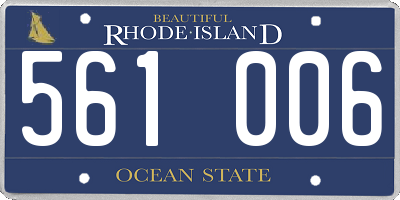 RI license plate 561006