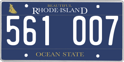 RI license plate 561007