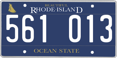 RI license plate 561013