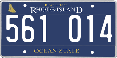 RI license plate 561014