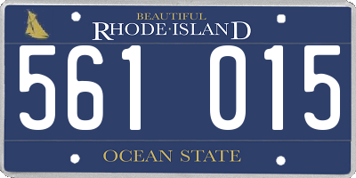 RI license plate 561015