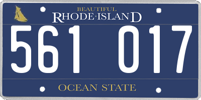 RI license plate 561017