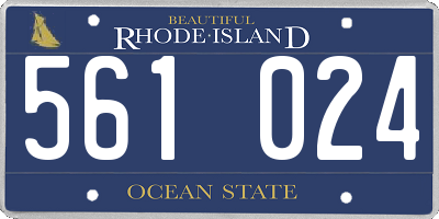 RI license plate 561024