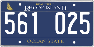 RI license plate 561025