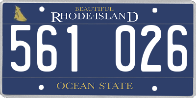 RI license plate 561026