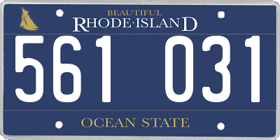 RI license plate 561031