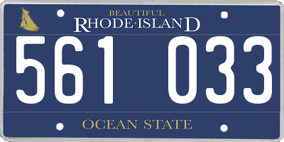 RI license plate 561033