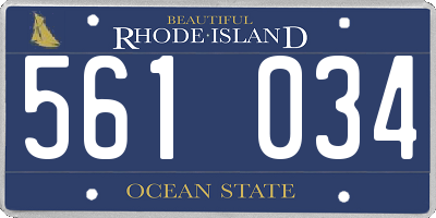 RI license plate 561034