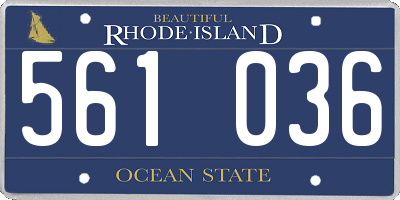 RI license plate 561036