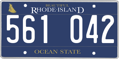 RI license plate 561042