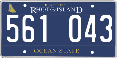 RI license plate 561043
