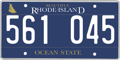 RI license plate 561045