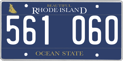 RI license plate 561060
