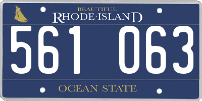 RI license plate 561063