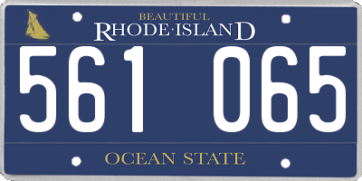 RI license plate 561065