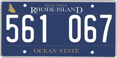 RI license plate 561067