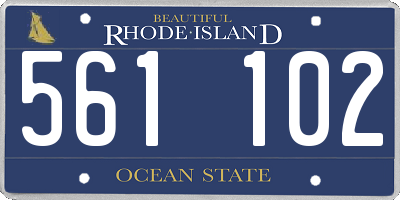 RI license plate 561102