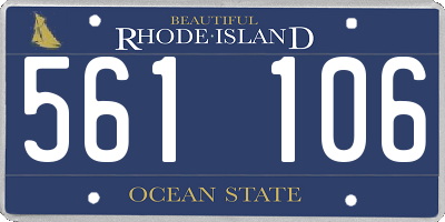 RI license plate 561106